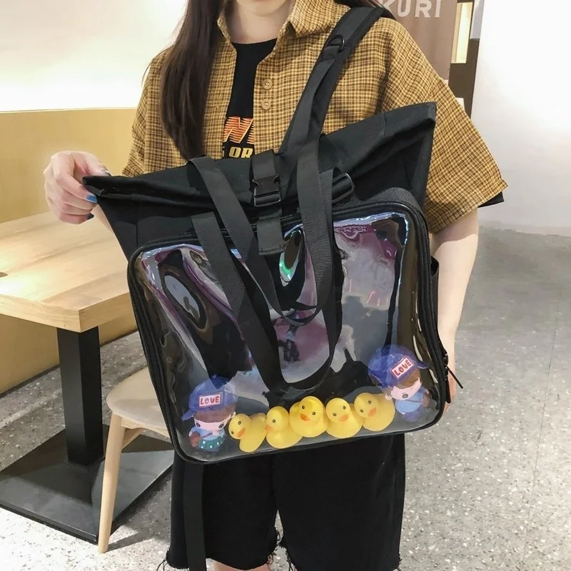 

Женский Прозрачный большой рюкзак Ita с ушками, большой школьный рюкзак с отделением для карт, женский рюкзак, 2 цвета, H10298105