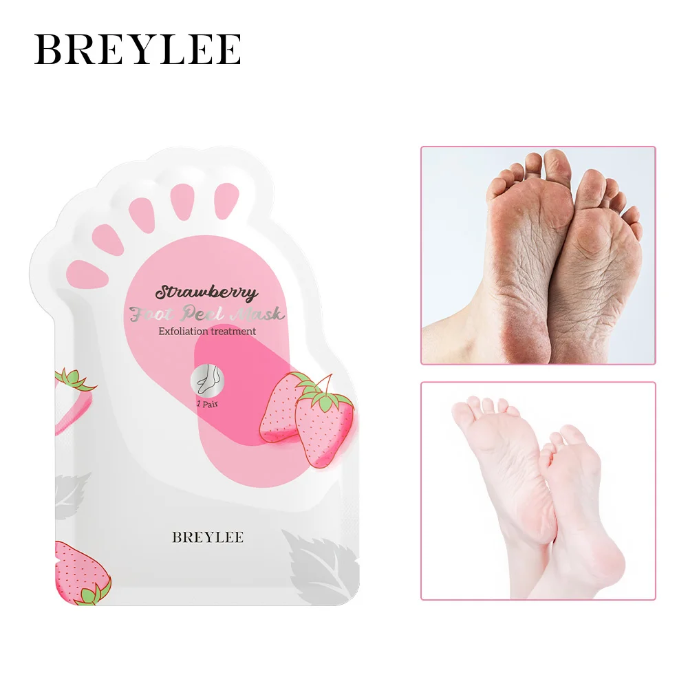 

BREYLEE Strawberry Foot Mask Exfoliating Nourishing Rejuvenating Scrub Scrub Prevents Dry Cracked Heels Moisturizing Foot Mask