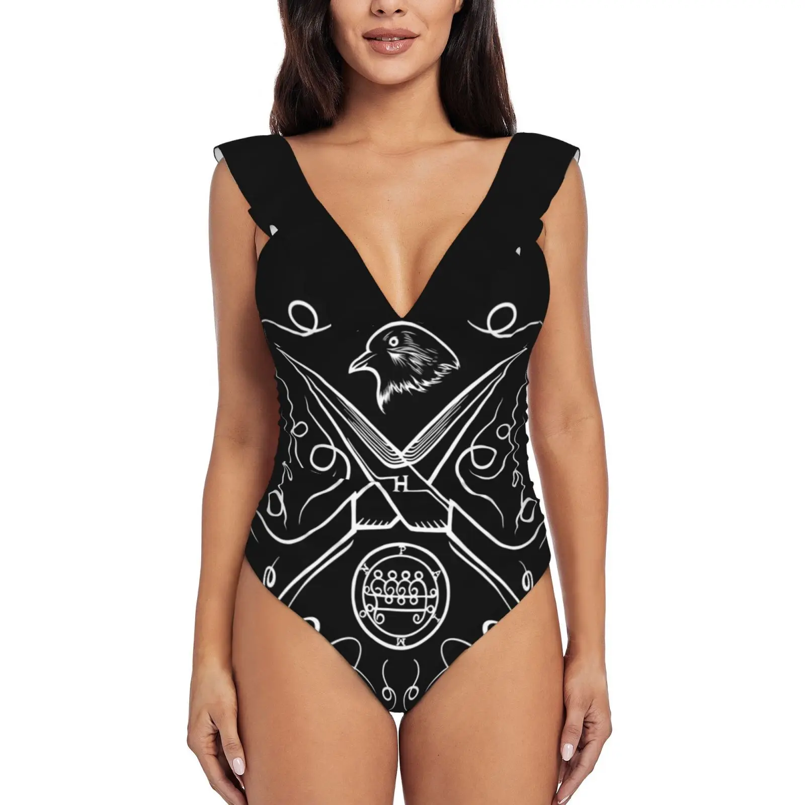 

Женский слитный купальник с оборками, сексуальное боди, монокини, купальник, купальный костюм, трагический Ари, Астер, ужас, мидсоммар