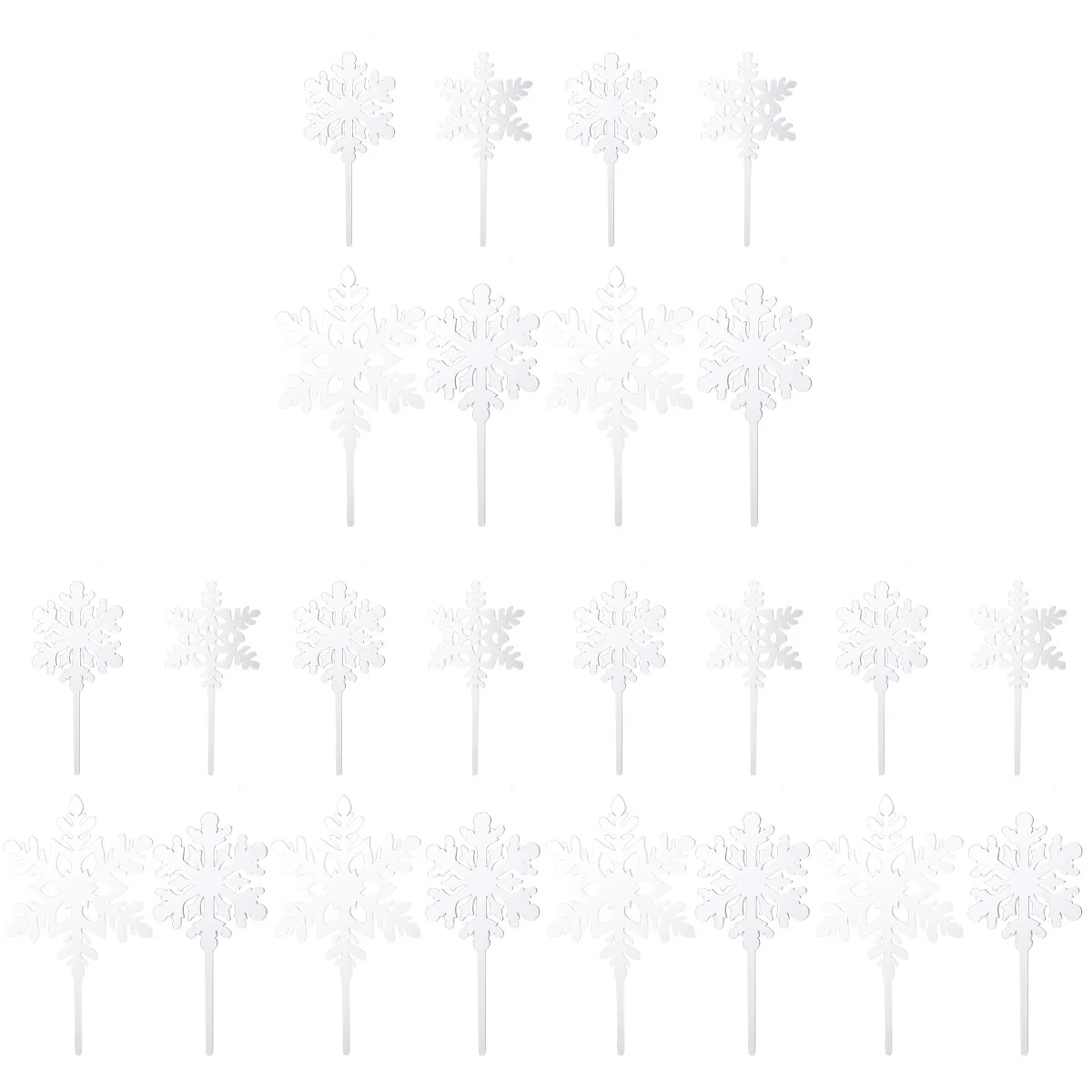 

24 Snowflake Glitter Dessert Toppers for Christmas Party Birthday Party
