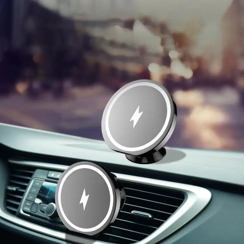 

15 Вт Автомобильный держатель для телефона, беспроводное магнитное безопасное автомобильное быстрое зарядное устройство для IPhone черного, белого цвета G2F7