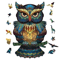 wooden jigsaw puzzle unique owl animals shapes wooden puzzles games for adults kids educational montessori toys gifts box crafts