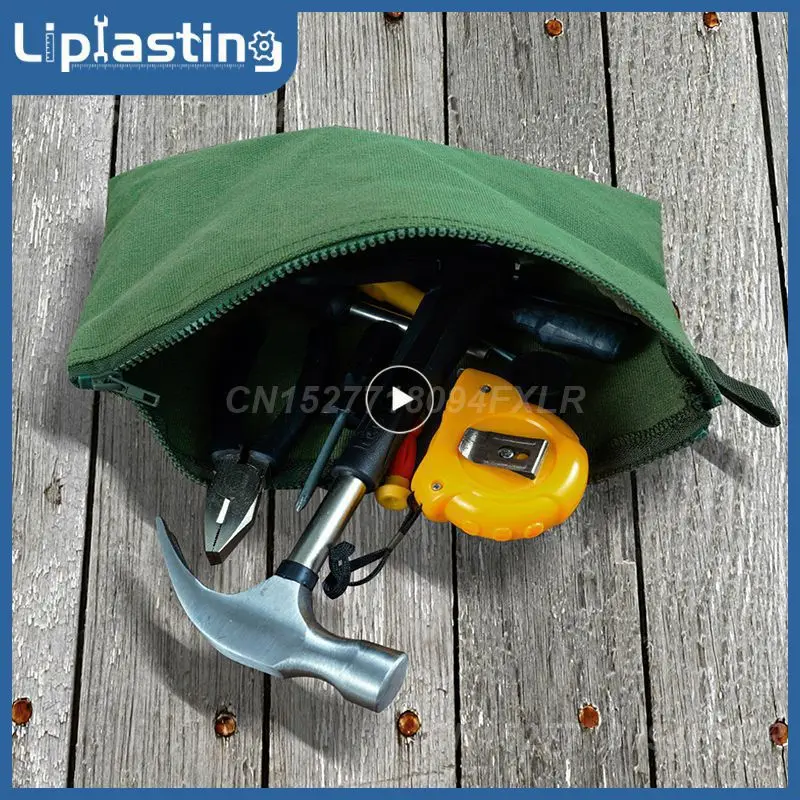 

30*20cm Hardware Toolkits Storage Bags Multi-function Portable Waterproof Waxed Canvas Fabric Organizer Zipper Canvas Tools
