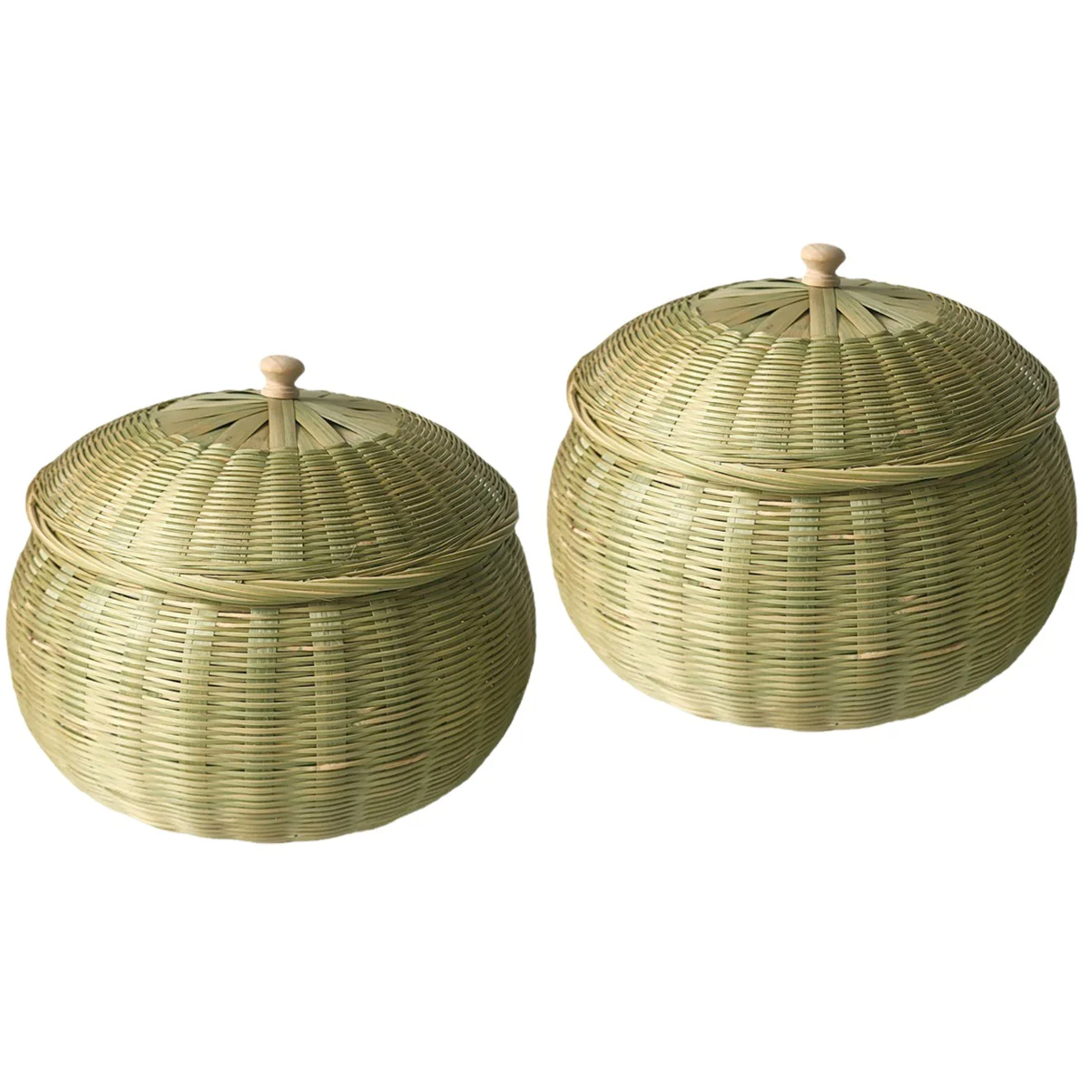 

2pcs Woven Basket Round Storage Basket Desktop Multifunctional Organizer