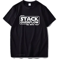 eu size may stack overflow be with you computer language jave programming word black cotton tshirt