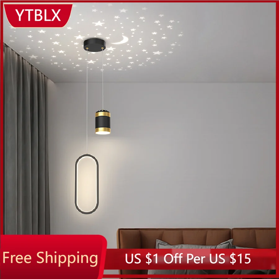 

Прикроватная люстра, современный минималистичный креативный подвесной светильник в скандинавском стиле, роскошный светильник для спальни...