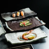 ceramics dishes kitchen utensils dinner plates creative irregular plate sushi plate vintage rectangular dinner plate 12 inches