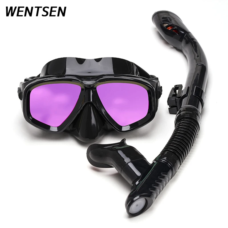

NEW Scuba diving mask full face underwater Snorkeling Equipment Dry Style tube set Anti-Fog goggles deep dive 30 meters