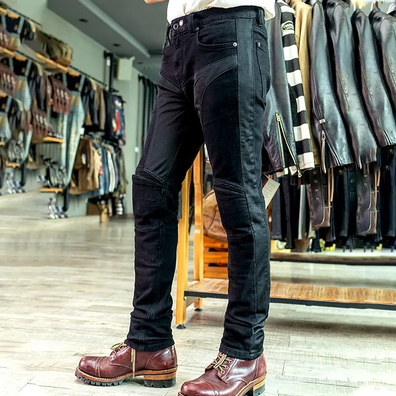 

Джинсы прямые Стрейчевые для мужчин и женщин, безопасные удобные сетчатые мотоциклетные брюки, штаны для скутера и мотокросса, черные, на лето