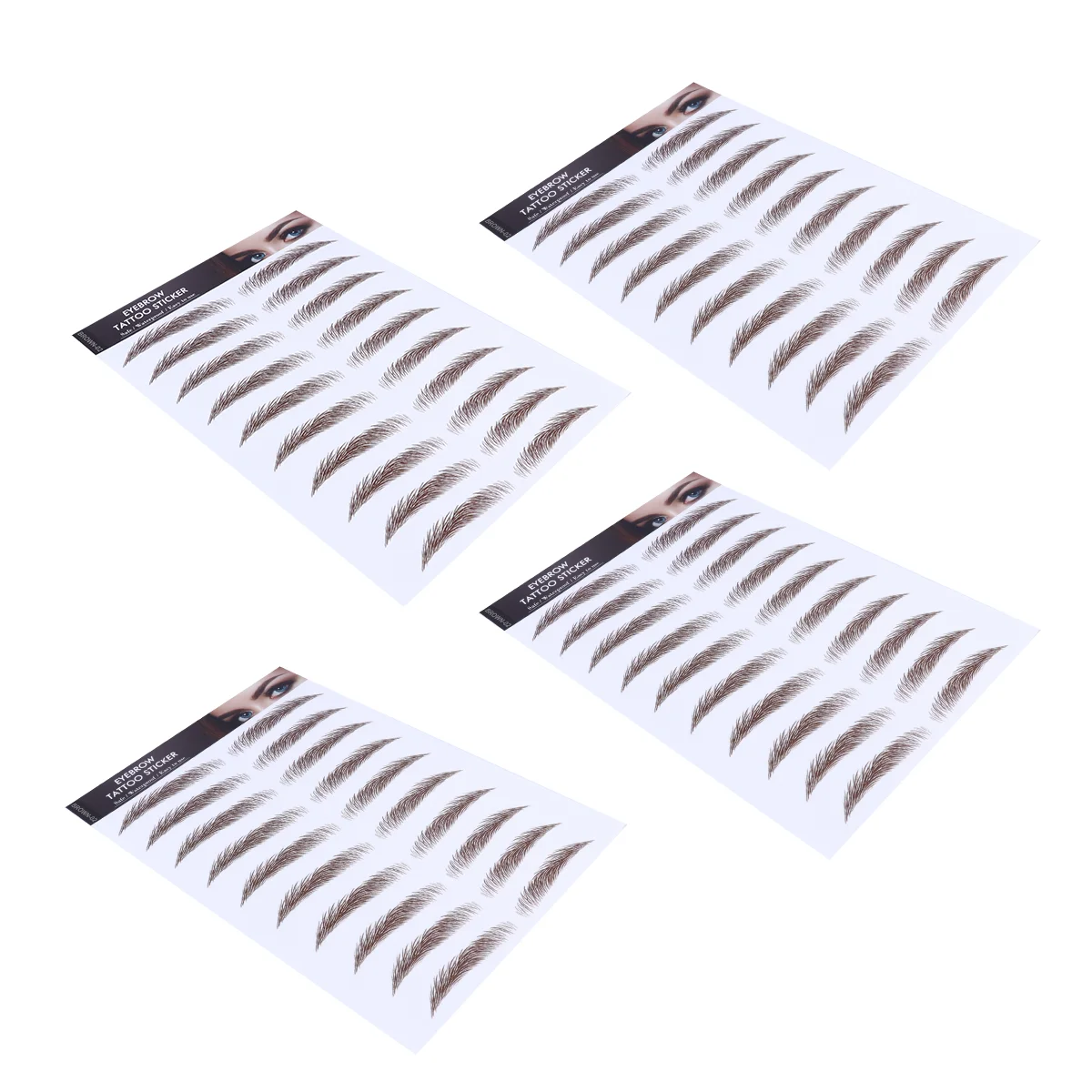 

4pcs 6D Hair-Like Shaping Makeup Brow Sticker Fake Eyebrow Stickers for Female