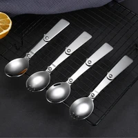 stainless pocket spoon folding spork portable outdoor camping cutlery travel tableware picnic hiking fork spoon