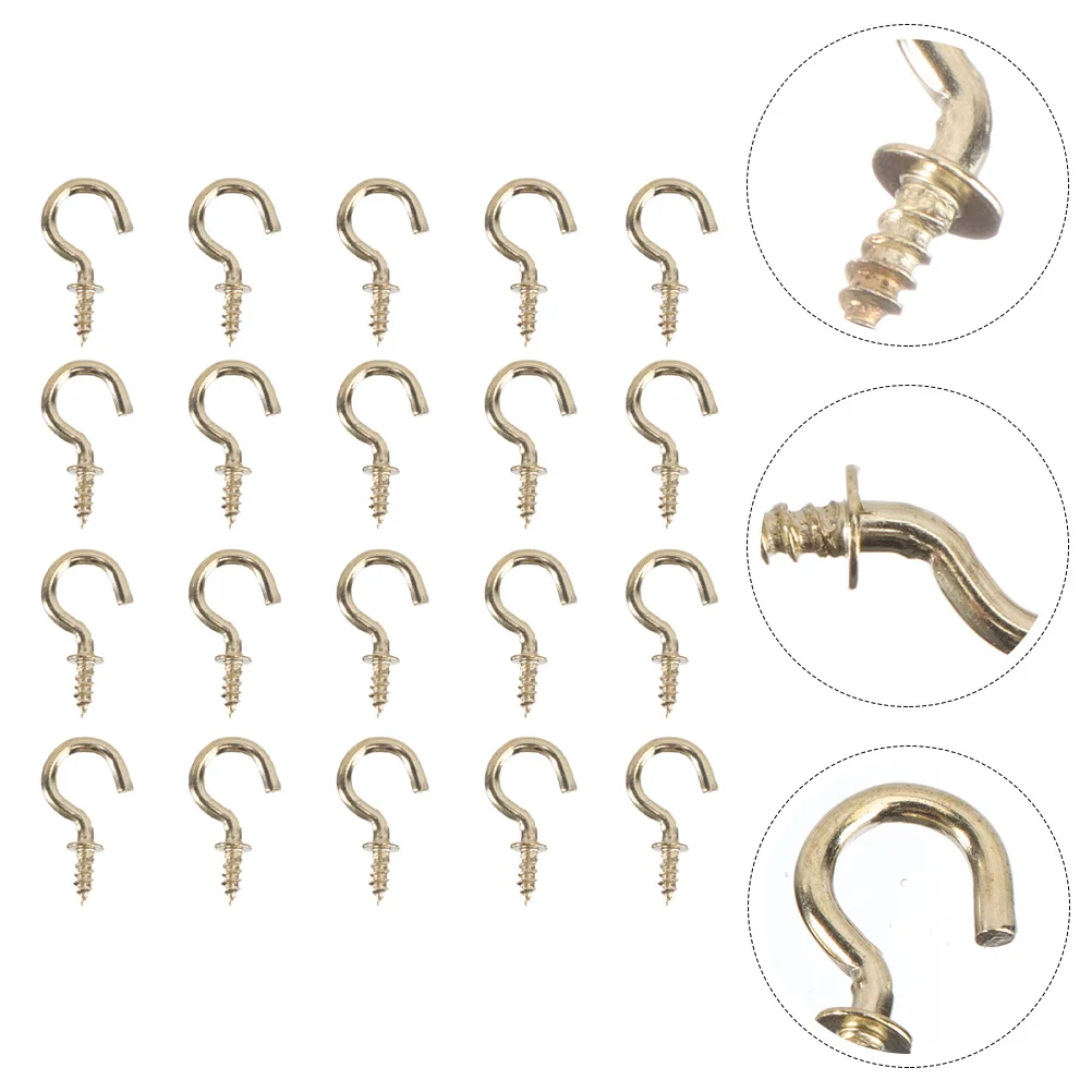 

50 Pcs Screw Hook Hanging Wall Lantern Ceiling Hooks Sundries Iron Indoor Outdoor
