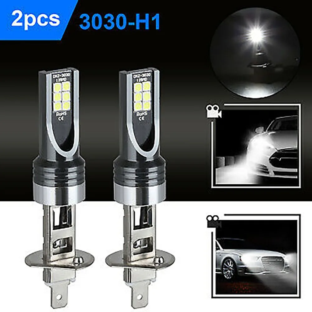 

2 PCs H1 LED Headlight Bulbs 14000LM 6500K White Car Fog Light Day Night Driving Running Light Lamp High Low Beam Lamp