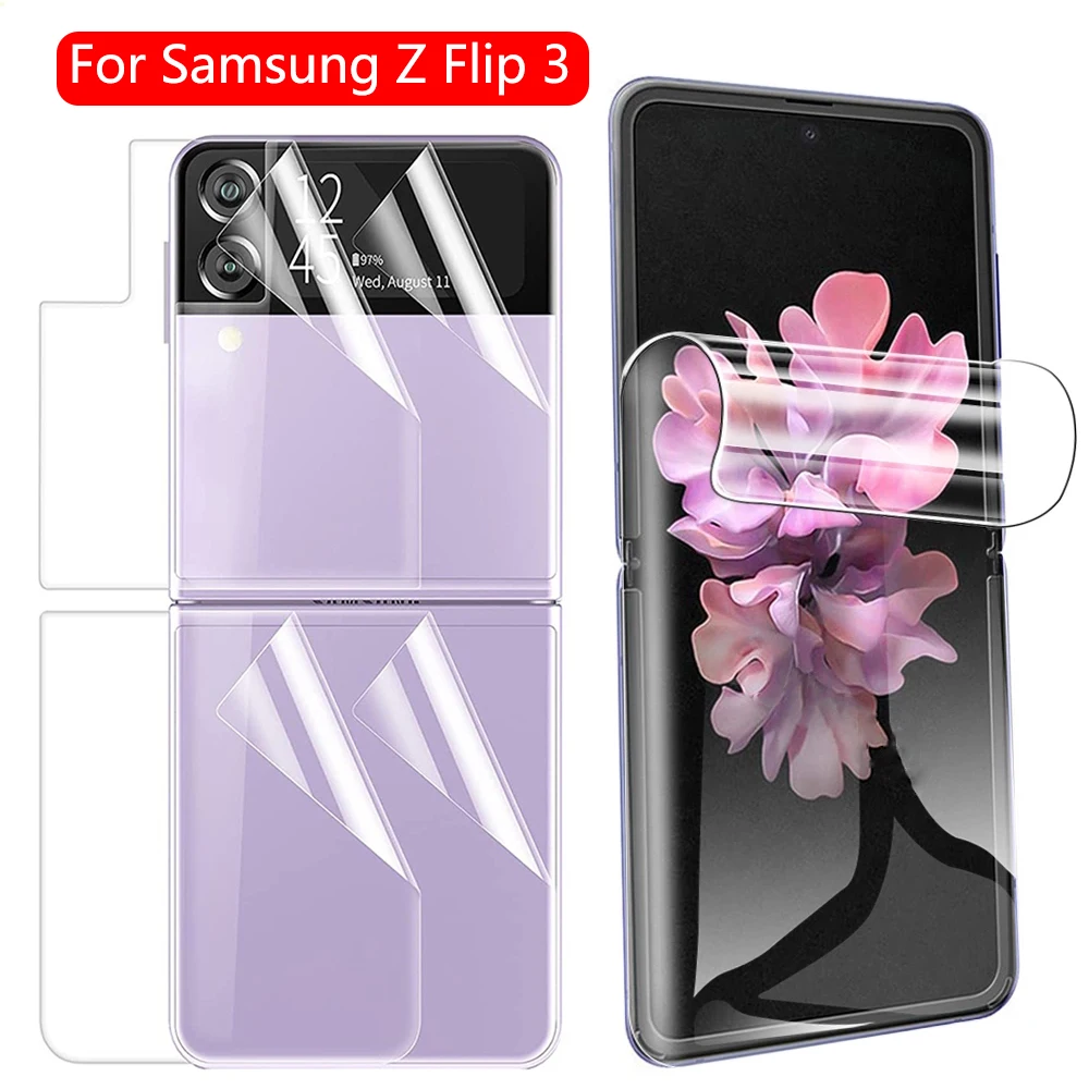 

Front Back Soft Film For Samsung Galaxy Z Flip 3 HD Screen Protector Full Cover Protective Film For Galaxy Z Flip3 5G
