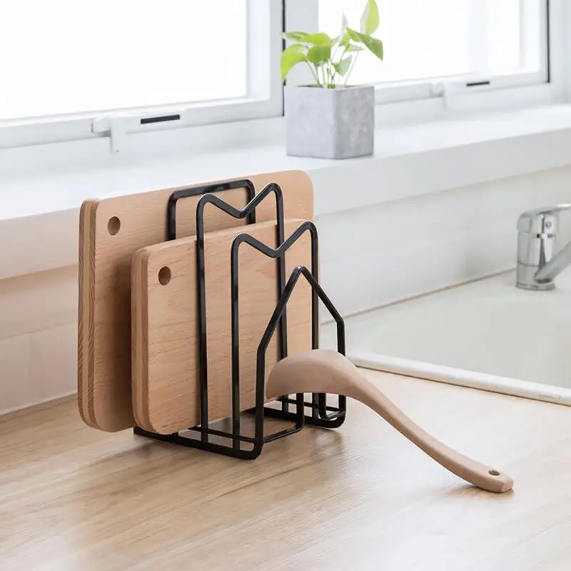

Multi Layer Rack Shelf Stand Space Saving Rustproof Cutting Board Practical Kitchen Organizer Pot Lid Holder Iron Art Home Rack