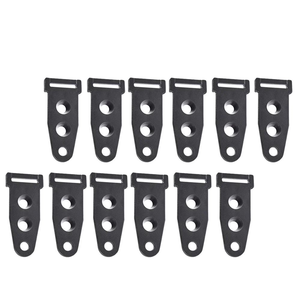 

10 Pcs Tent Adjustment Buckle Waterproof Camping Install Canopy Spare Part Adjuster Black Plastic Webbing Fixer Rod Connector