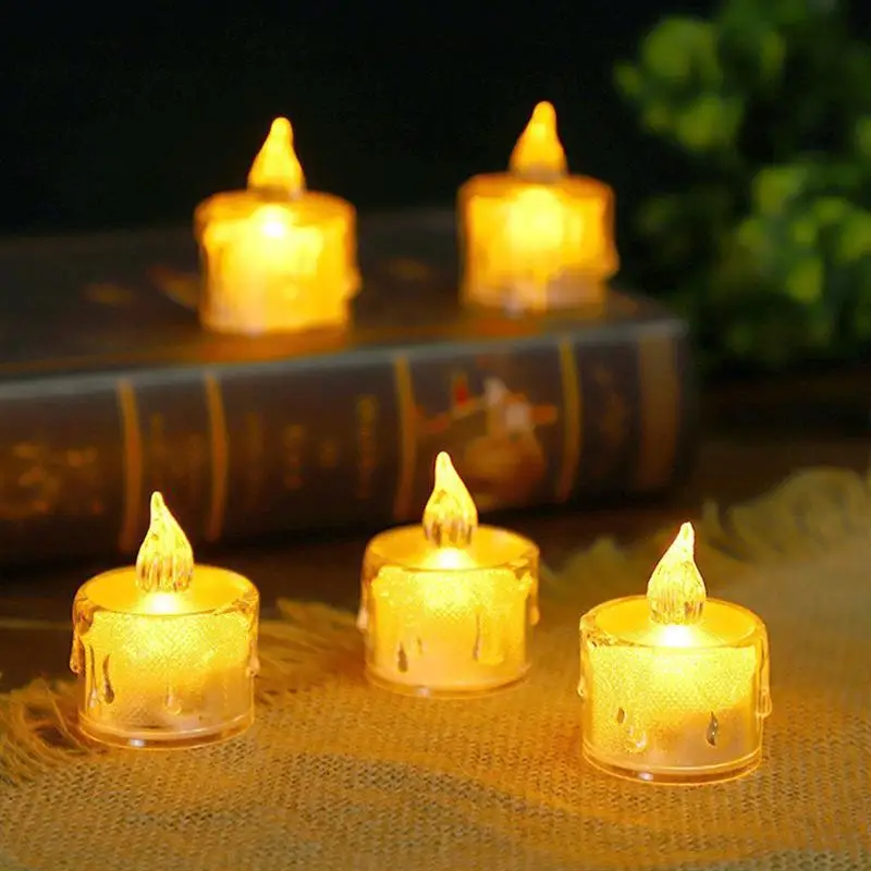 

12pcs Flameless LED Tealights Battery Tea Lights Bulk Electric Tea Candles For Wedding Birthday Party DIY Decor Accessories