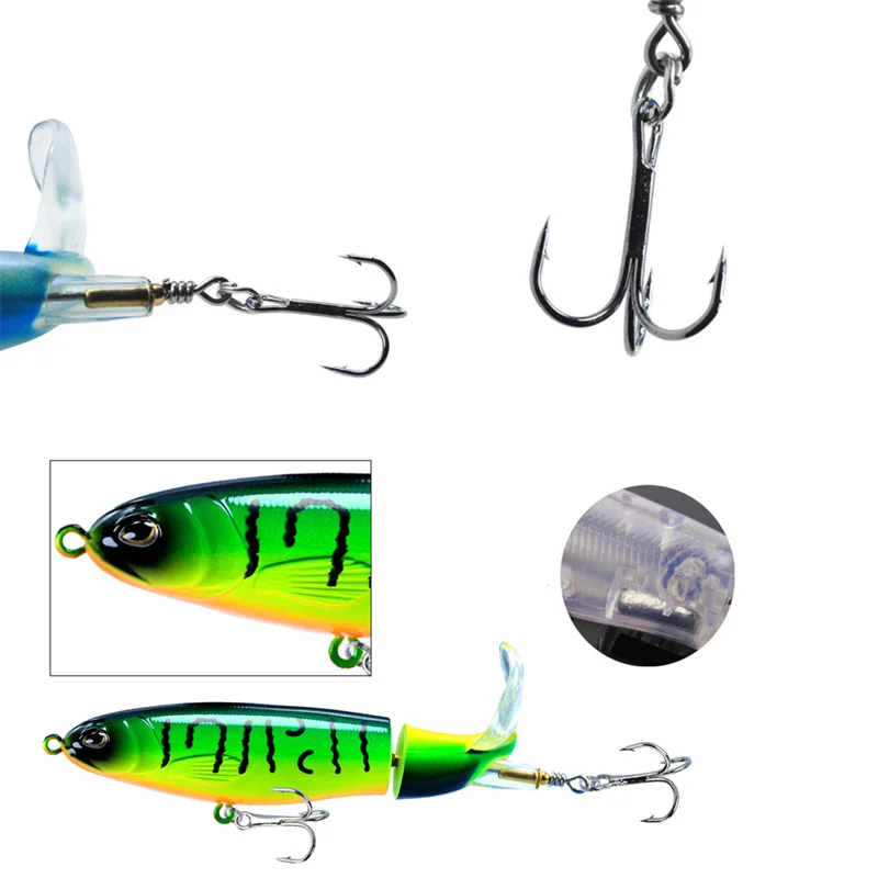 Topwater Artificial Fishing Lures 13g 16g 35g Whopper Plopper With Spinning Tail Popper Wobblers Lures For Pike Fishing