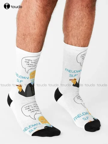 Freudian скольжения, забавные психологические носки, женские походные носки, модные носки для отдыха, забавное искусство, абстрактная живопись маслом, забавные носки