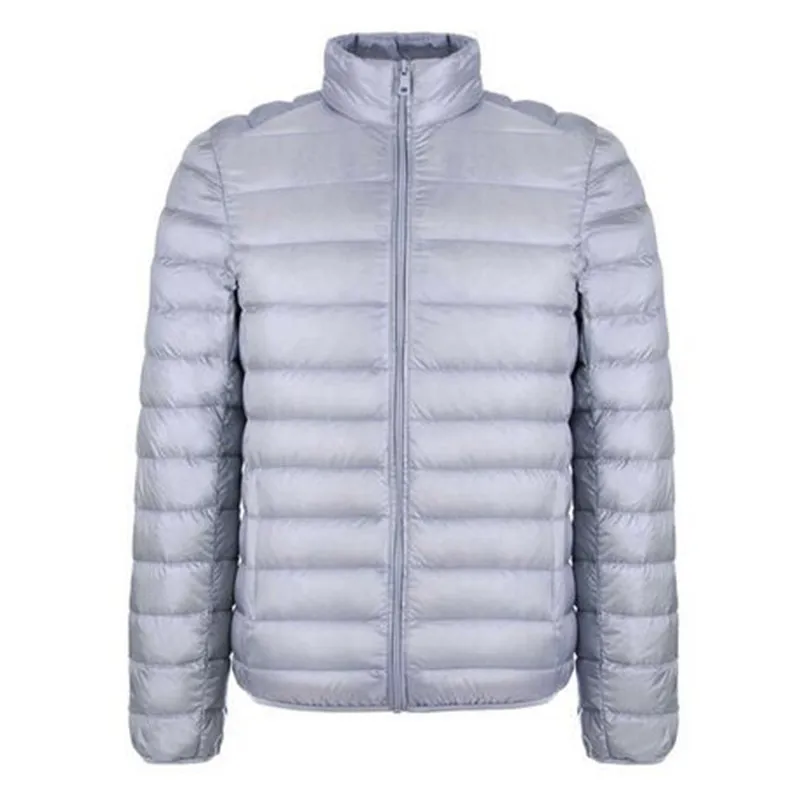 Winter Jacket Men 2017 New Fashion Men's Short Ultra-thin Lightweight Down Coats Stand Collar Simple Design Solid Jackets M415