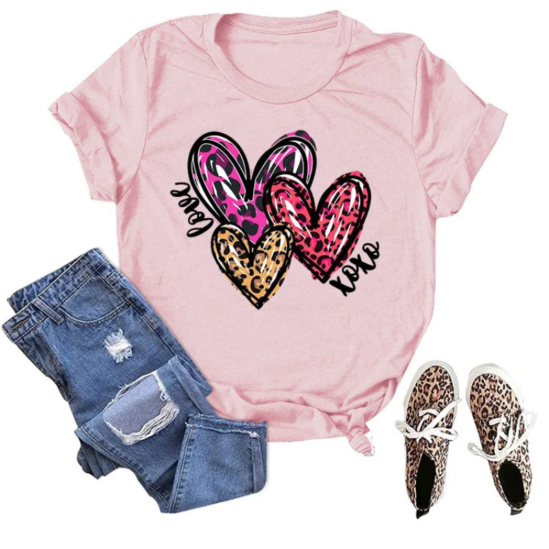 

New Valentine's Day LOVE Love Alphabet Print T-shirt Short Sleeve Women's Fashion Girl's T-shirt My Body My Choice Y2k Top
