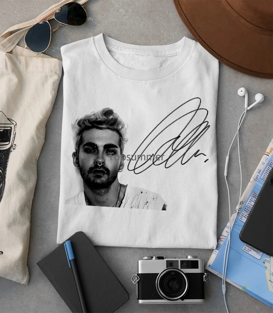 

Bill Kaulitz Tokio Hotel In Concert Signed T-Shirt White Unisex S-5Xl 1F858