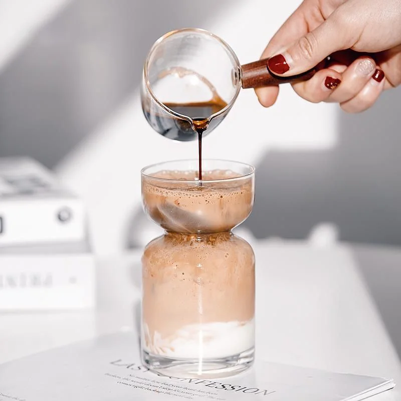

Creative Hourglass Glass Cup Korean Clear Kawaii Saturn Coffee Mug Home Milk Boba Tea Water Juice Cup Drinking Glass Gift