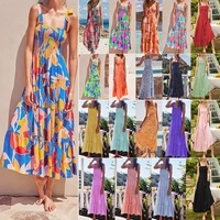 2022 summer womens dresses european and american new holiday style spaghetti strap printed long dress sexy dress for women