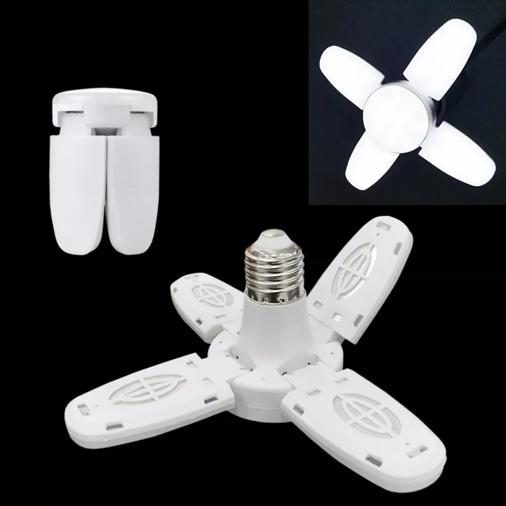 

LED Bulb Fan Blade Timing Lamp 6500K 28W Foldable Led Light Bulb Fan Blade Night Lights For Home Ceiling Light Lighting