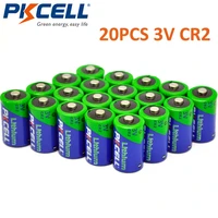 20pcs pkcell 850mah 3v cr2 photo battery cr 15270 cr 15266 lithium non rechargeable batteries for camera