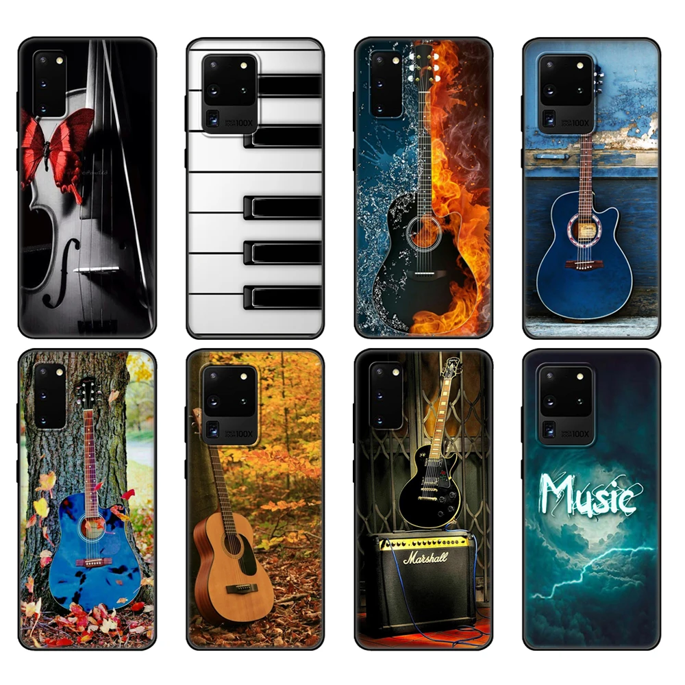 

Черный чехол из ТПУ для Samsung galaxy S20 /S20 PLUS/S20 ultra/S20 + /S20FE, задняя крышка для инструмента, гитары, пианино