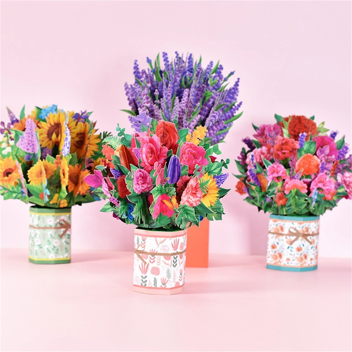 

Mother's Day Greeting Card Creative Flower Bouquet 3D Blessing Card For Mom Wife