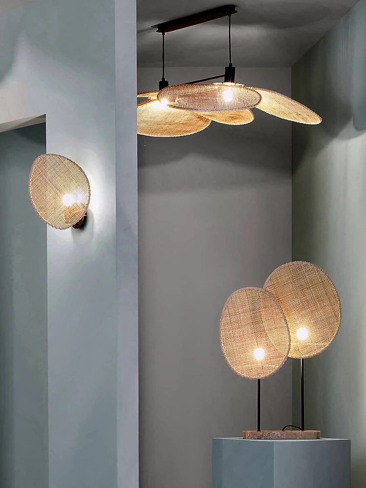 Современная бамбуковая Подвесная лампа ручной работы в японском стиле для