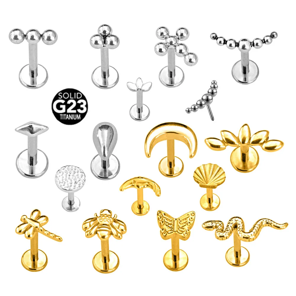 Серьга-гвоздик титановая в виде змеи пчелы, 16 г