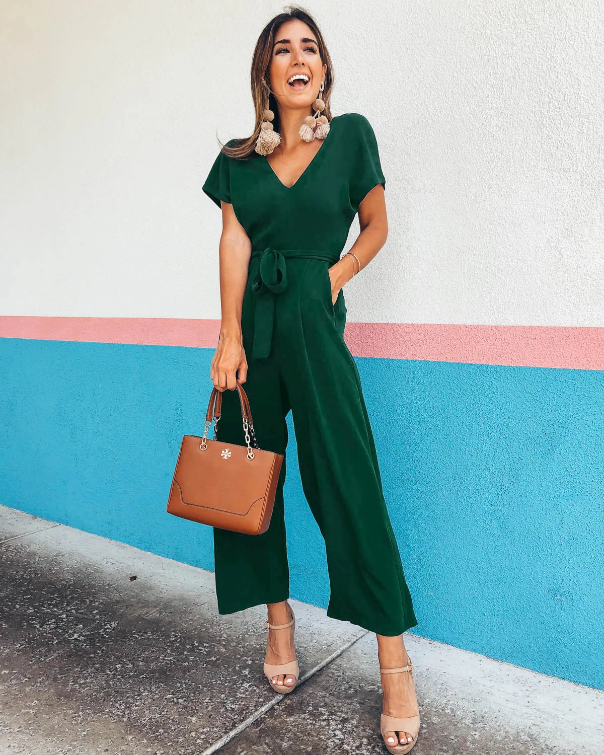 

Nowsaa Overalls Summer Jumpsuit Sexy V-neck Elegant Work Casual Wide Leg Playsuits Lace Up Streetwear Loose Bodysuit Work