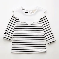 spring kids girls t shirt children long sleeve pan collar striped tees fashion baby girl o neck blouse tee tops lovely clothes