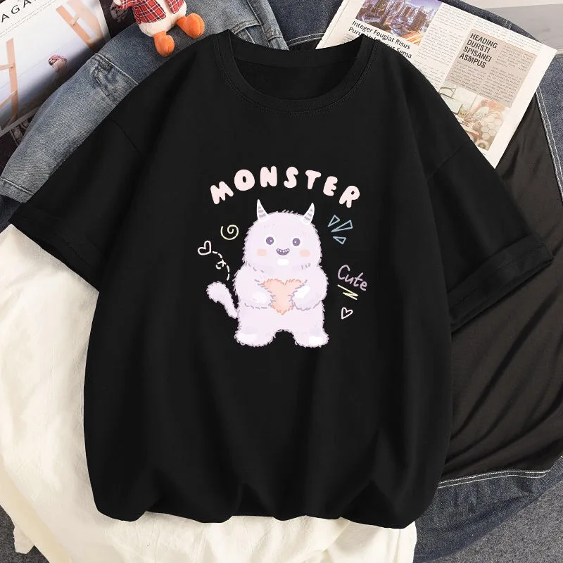 

Plus Size New Harajuku Kawaii T Shirt Woman Summer Fashion Short Sleeve T-shirt Female Streetwear T Shirts Korean Style Shirt