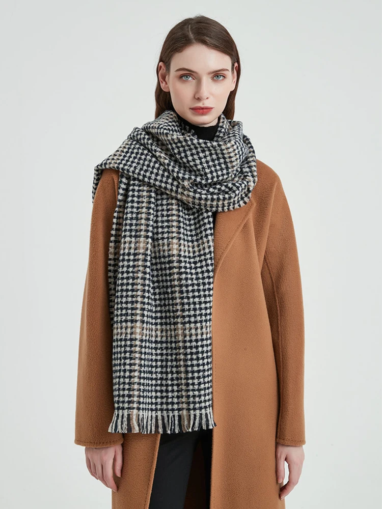 

New 2023 Imitation Cashmere Women Scarf Winter Retro Bird Lattice Scarves Pashmina Mujer Female Foulard Bufanda Wrap Shawl Pareo