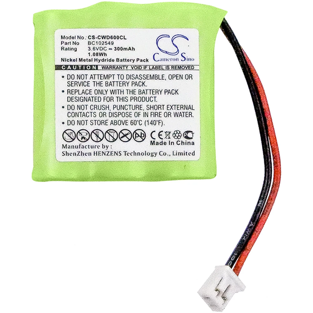 

Cameron Sino 300mA Battery for Cable & Wireless CWD2000,CWD3000,CWD600,CWD700 1-32-125C,300MAH0735,85H,BC102549