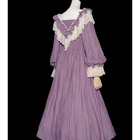 Платье Nicemix фиолетовое кружевное