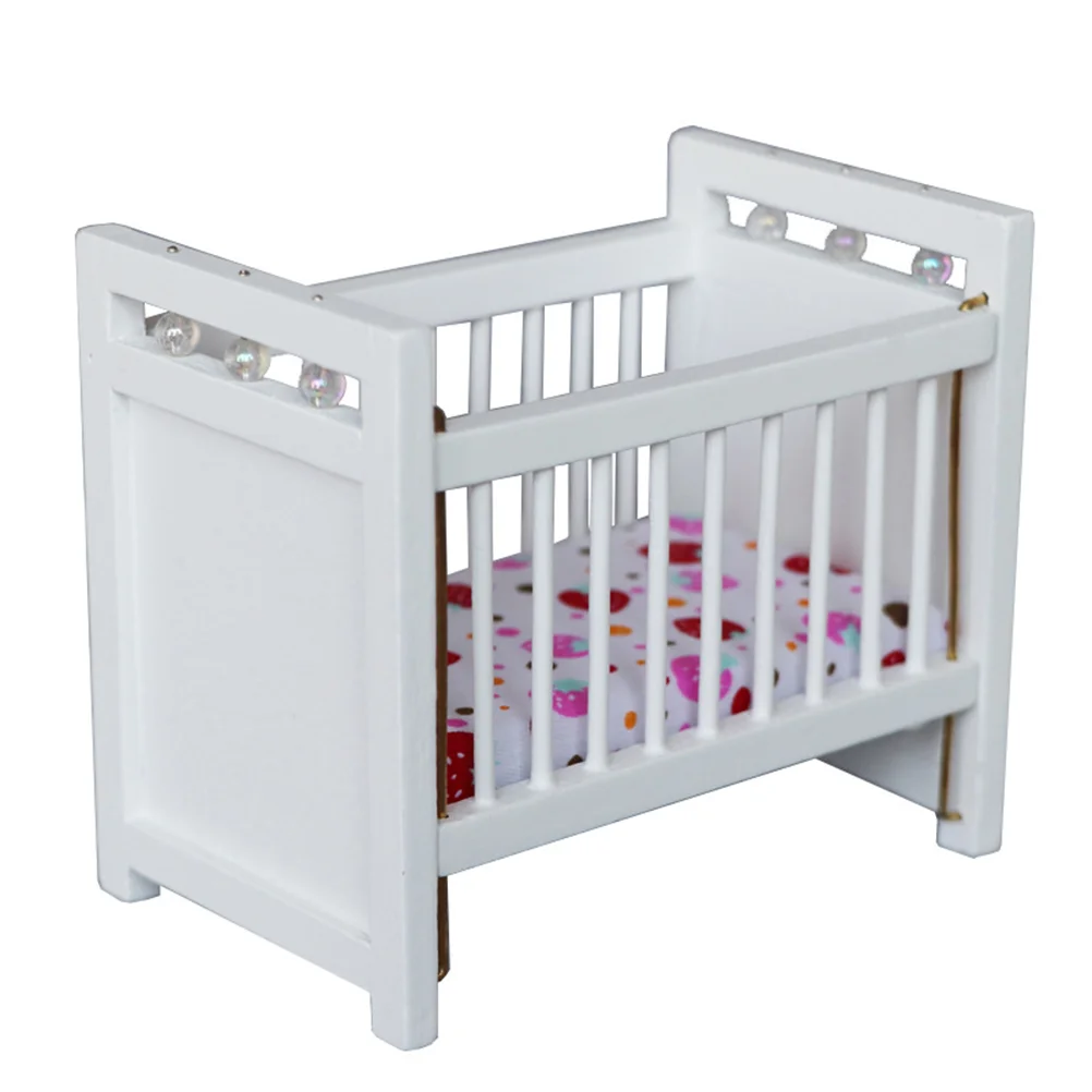 

Мини детская кроватка, мебель для детской кроватки, миниатюрный дом, модель животного, деревянные аксессуары «сделай сам», игрушки, двухъяр...