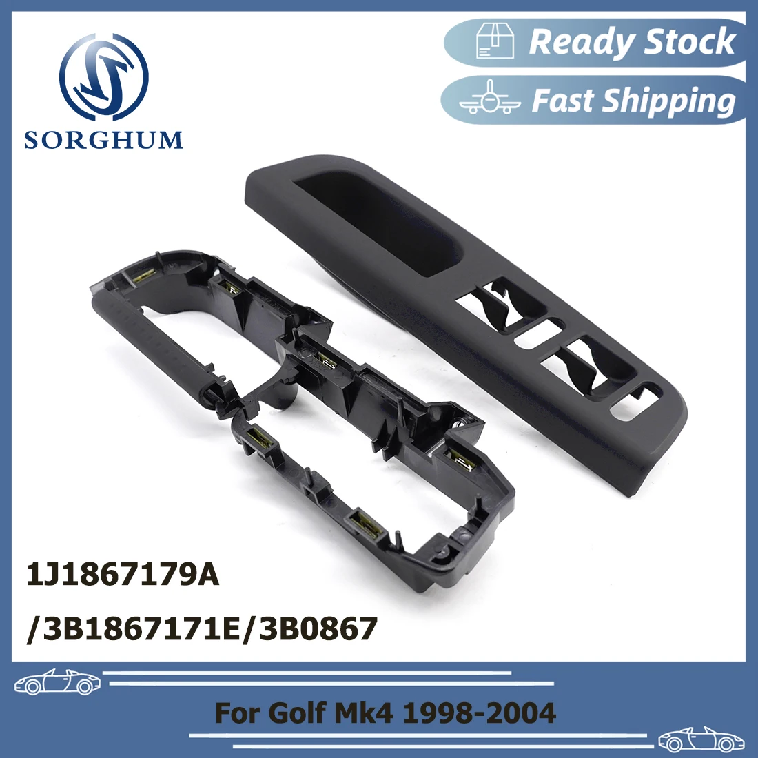 

SORGHUM 1J1867179A For Golf MK4 1998-2004 Master Door Bezel Switch Cover Base Bracket Support Replacement 3B0867175 3B1867171E
