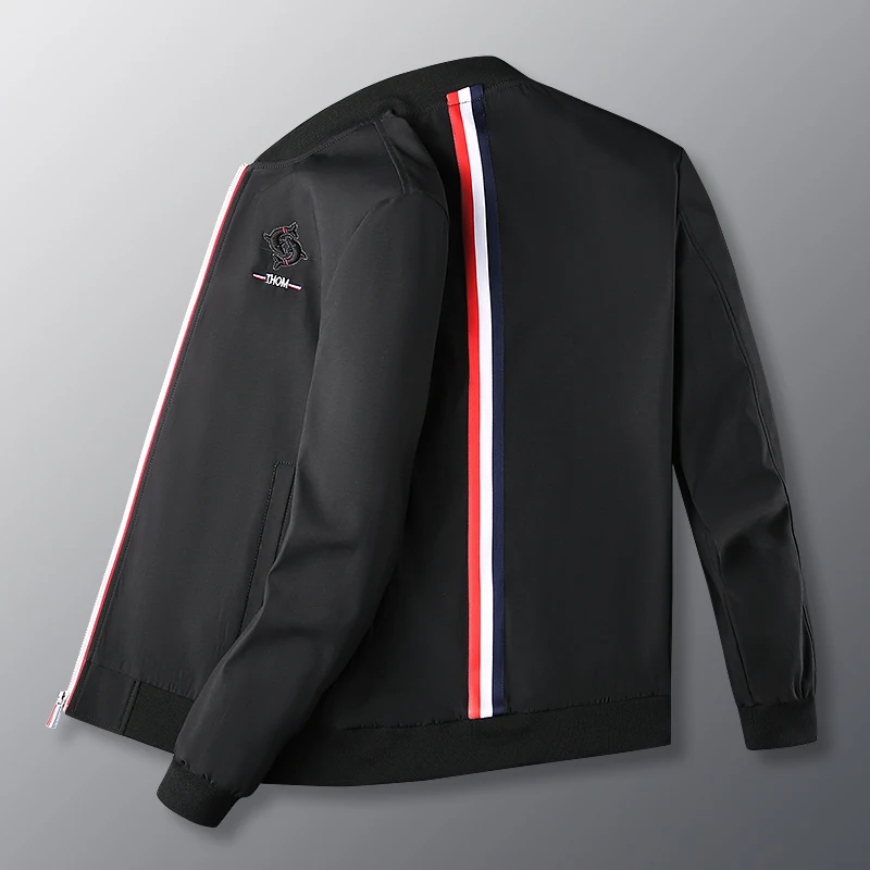 

New Hot 2022 Spring Autumn Outwear Stand Slim Jacket Men Fashion Casual Windbreaker Jacket Coat Men Mens Jacquard Embroid Jacket
