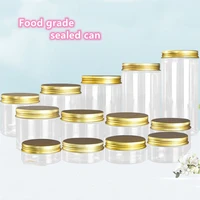 1pc 60ml140ml250ml500ml plastic jar with lid screw iron transparent container empty cosmetic cream powder jar vanity box