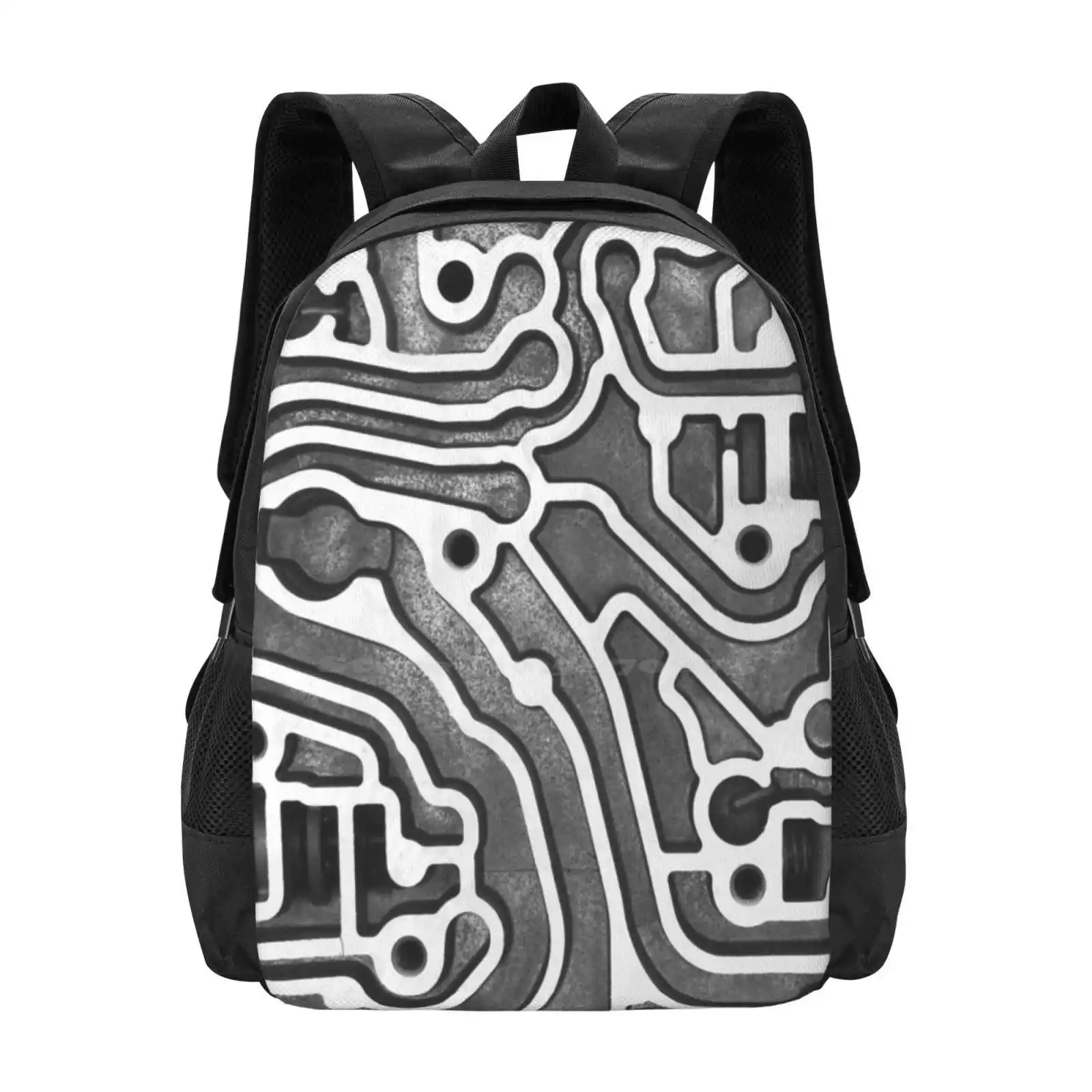 Cast Aluminum Metal Maze [ Automatic Transmission Valve Body ] Teen College Student Backpack Pattern Design Bags Maze Aluminum
