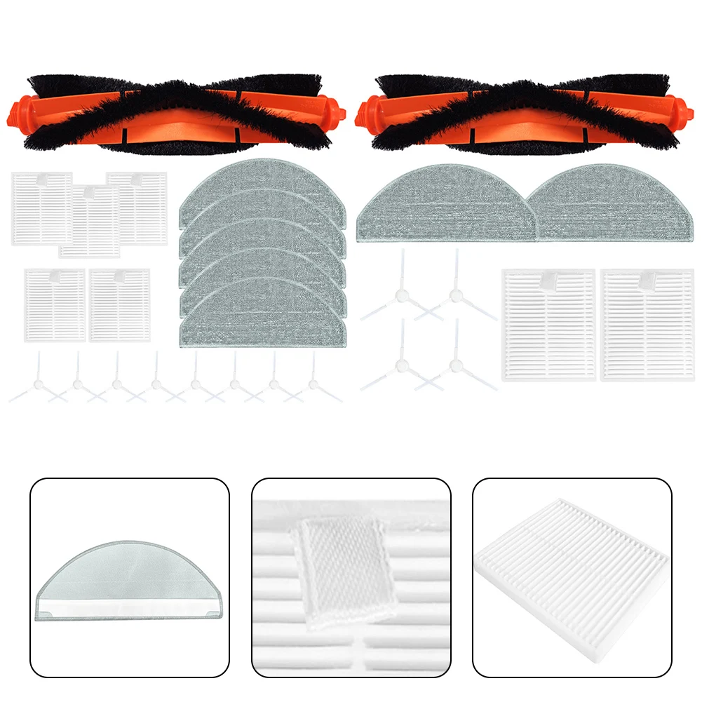 

Sweeper Robot Side Brush Mop Cloth Set For Xiao Mi E10 E12 B112 Sweeping Robot Main Brush Mop Cloth Filter Cleaning Brush