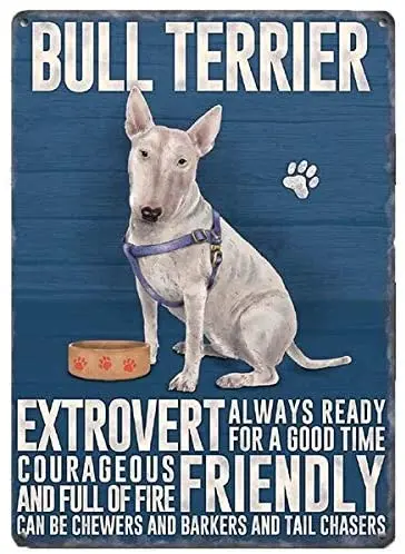 

Винтажный жестяной знак Bull Terrier, металлический постер, ретро художественное украшение на стену для дома, клуба, кабины, гаража, магазина, бар...