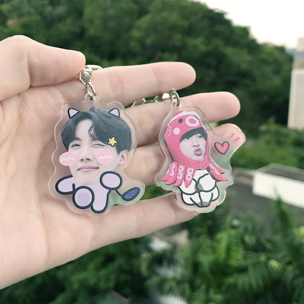 

KPOP Bulletproof Boys star surrounding acrylic creative key chain lovely cartoon Pendant Jewelry