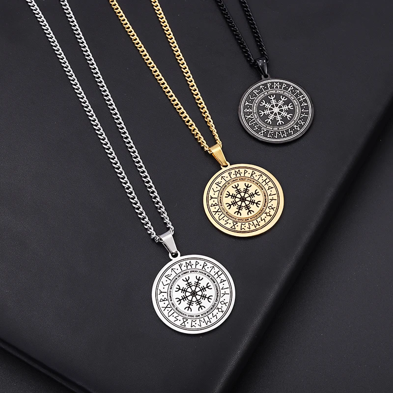 

Compass Pendant Necklace Men Ladies Trend Medal Stainless Steel Pendant Amulet Jewelry Birthday Gift