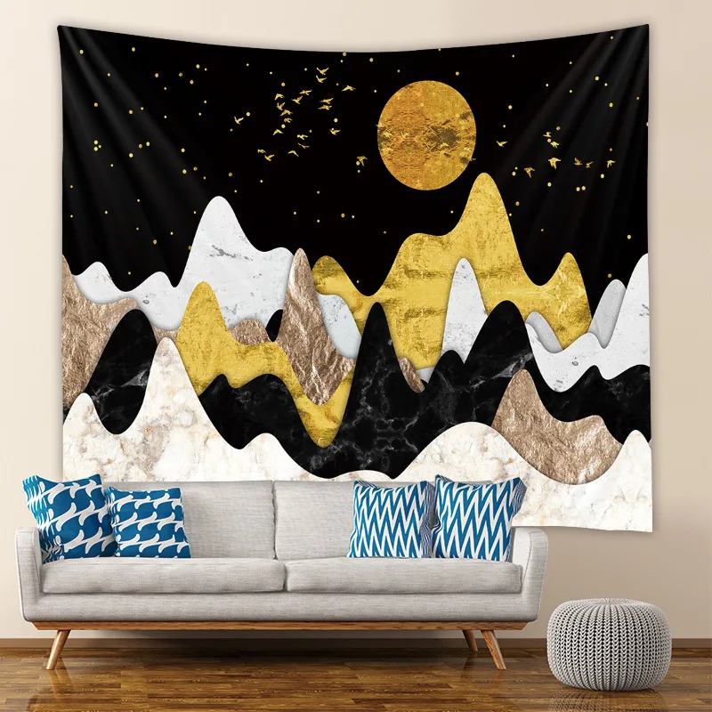 

Home Mountains hanging painting decoration tablecloth background cloth picnic cushion ins tapestry